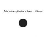 Schusslochpflaster, 15 mm Durchmesser, schwarz, Art.-Nr. 9915 S