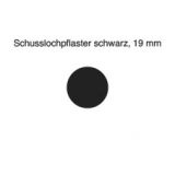 Schusslochpflaster, 19 mm Durchmesser, schwarz, Art.-Nr. 9919 S